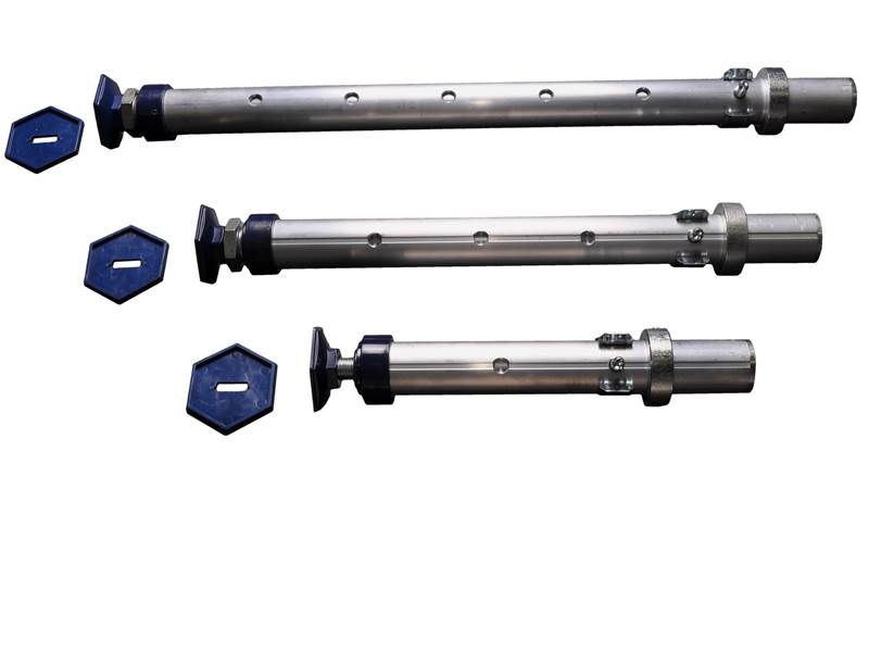 Teleskopické nohy umožní výšky: 40-45-50-55-60cm s doladěním terénu +/-3cm
