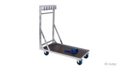 805020, transport trolley, frame: steel, galvanized, 4 swivel wheels ?12,5 cm, brakes