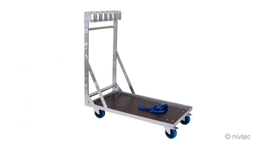 805020, transport trolley, frame: steel, galvanized, 4 swivel wheels ?12,5 cm, brakes