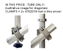 200123, tube diam. 48,3 x 4,0mm, lenght: 2250mm, diagonal brace