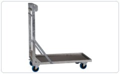 805020, transport trolley, frame: steel, galvanized, 4 swivel wheels ?12,5 cm, brakes