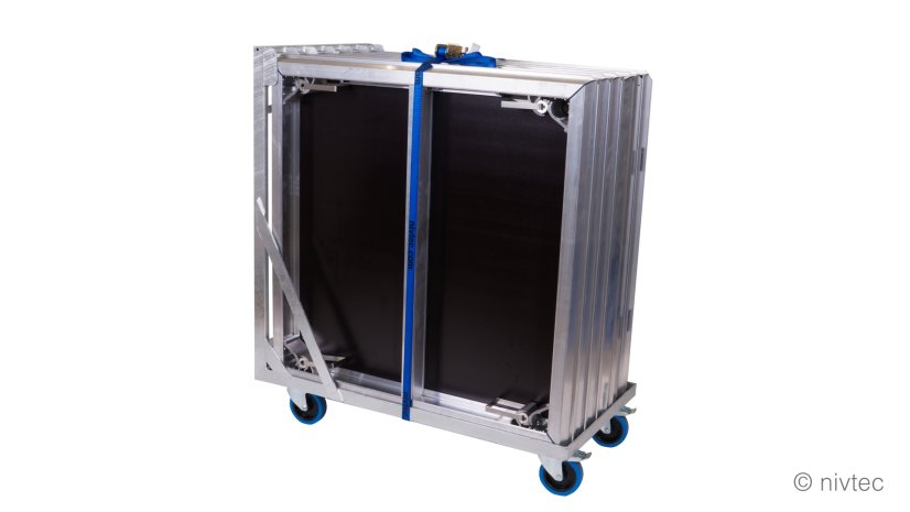 805020, transport trolley, frame: steel, galvanized, 4 swivel wheels ?12,5 cm, brakes