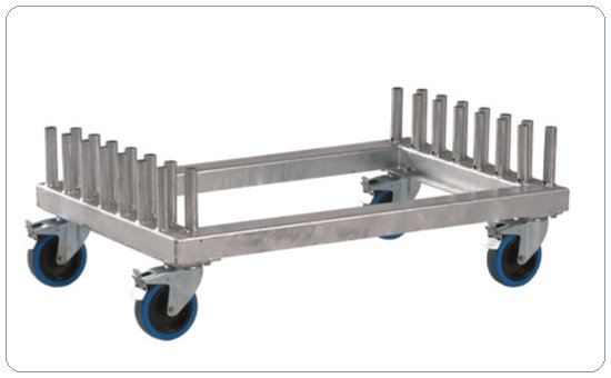 806020, transportní vozík, malý, 14x malé zábradlí 85cm