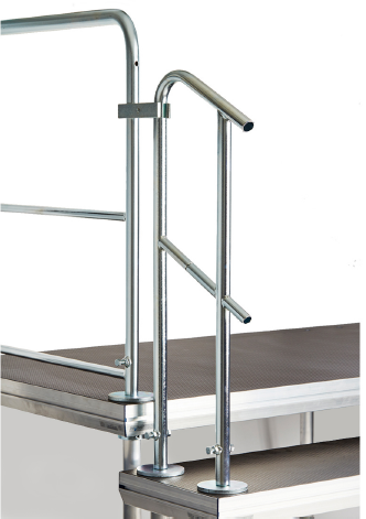 304090 Nivtec stairway safety rail, height 100 cm, final part for top step A